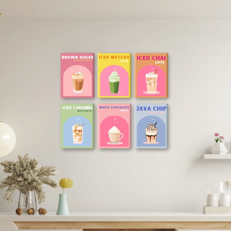 6 Mini Paintings | Colorful Coffee Deluxe Set