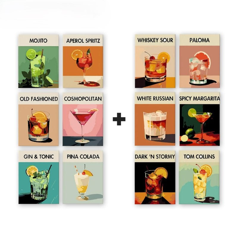 12 Mini Paintings | Deluxe Cocktail Set