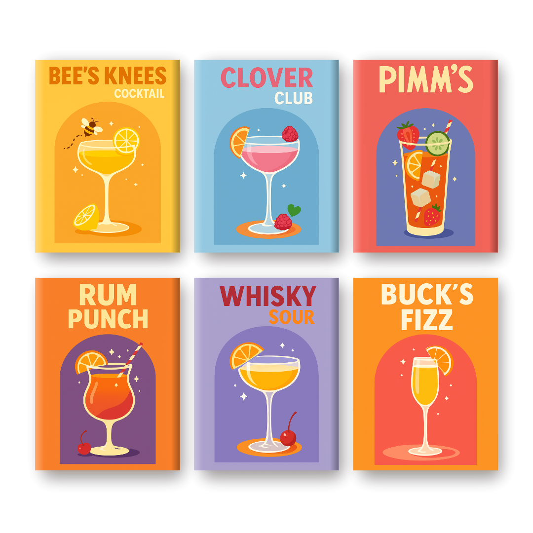 6 Mini Paintings | UK Cocktail Set