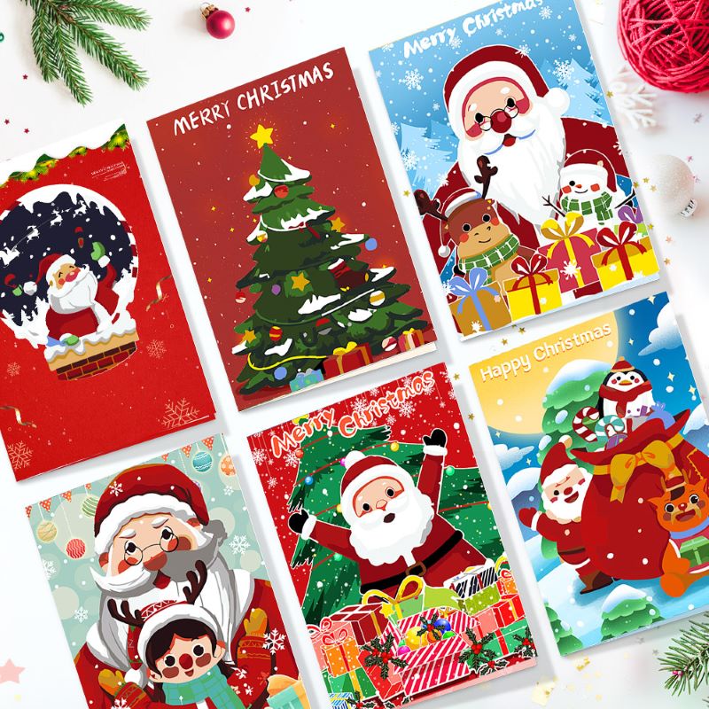 Paint by Numbers Christmas Cards - 6 Pieces