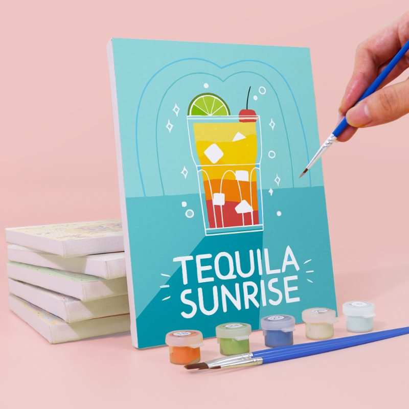 6 Mini Paintings | Paint & Pour Cocktail Set