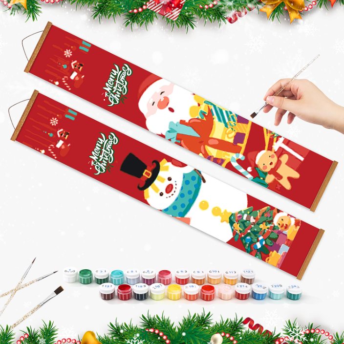 Paint by Number Door Panels – Santa & Snowman Set