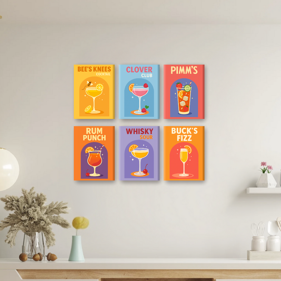 6 Mini Paintings | UK Cocktail Set