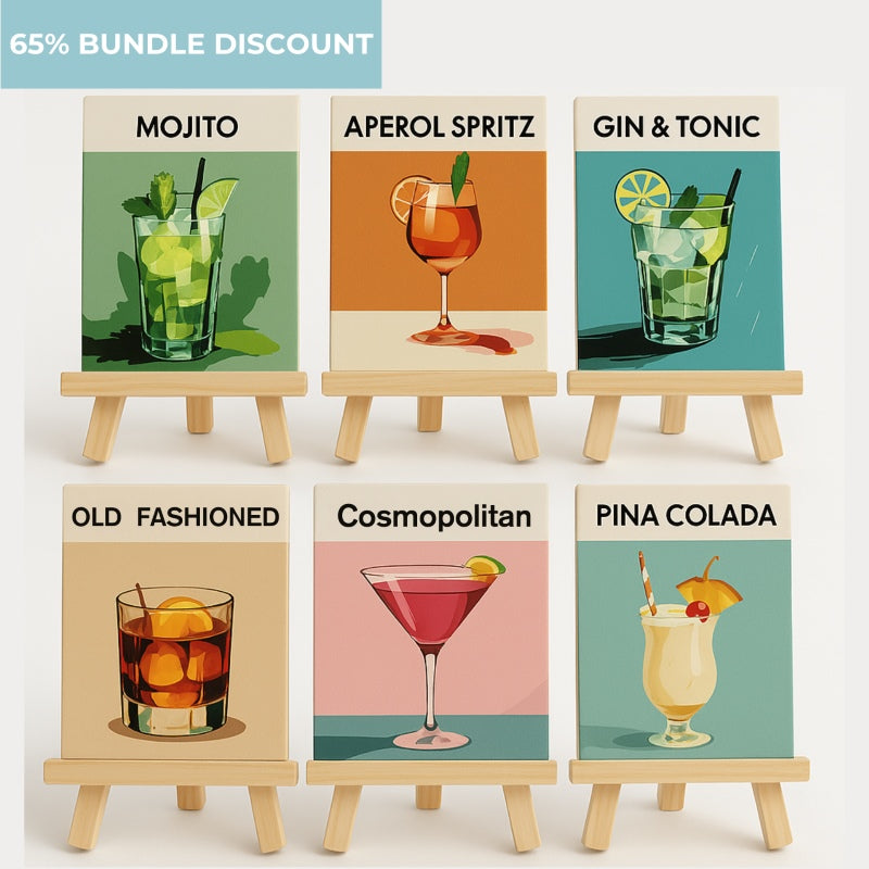 6 Mini Paintings | Cocktail Set