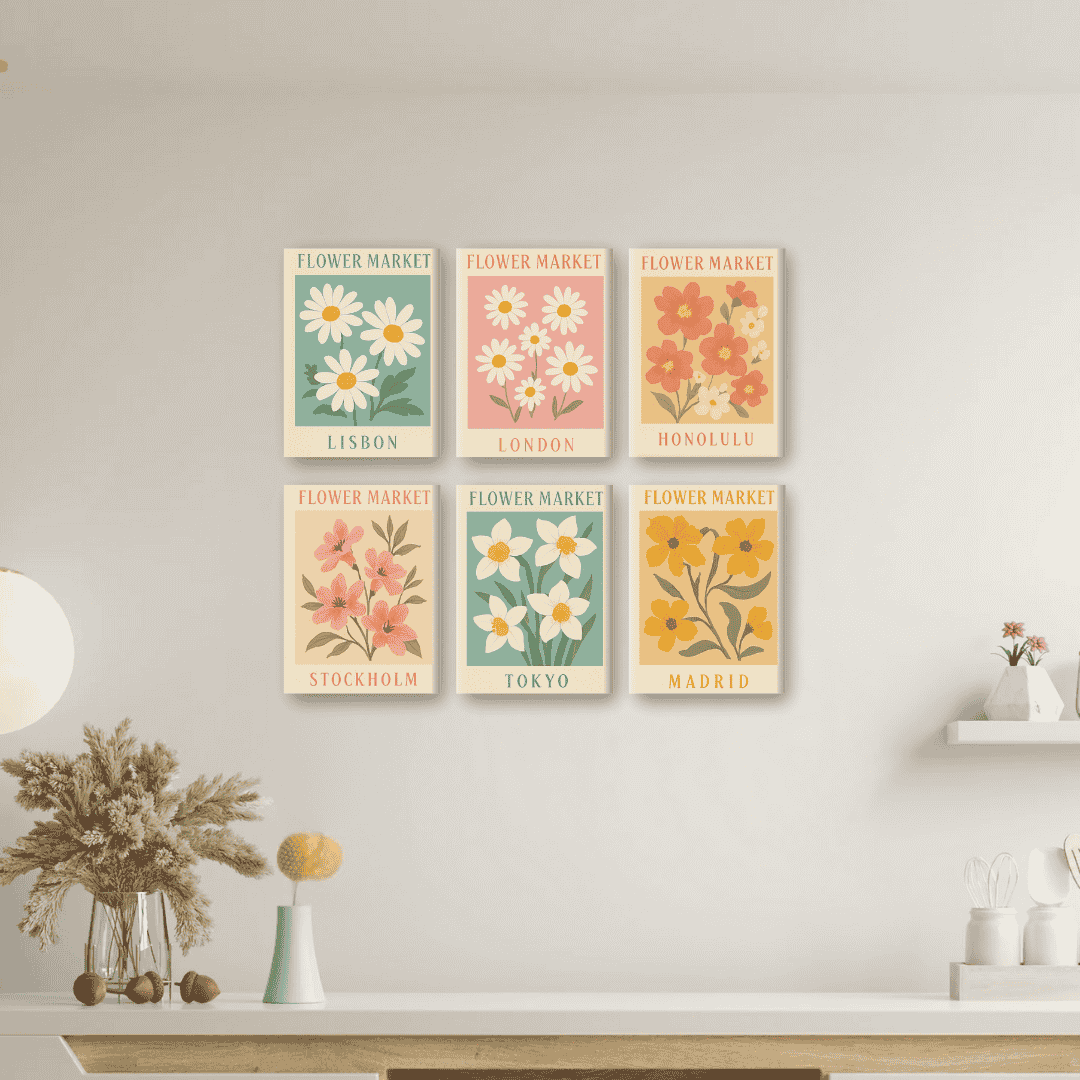 6 Mini Paintings | Flower Market Set