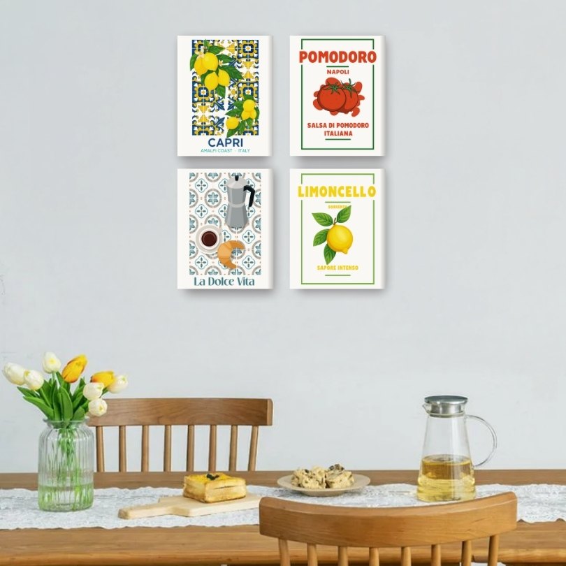 4 Mini Paintings | Italian Flavor Set