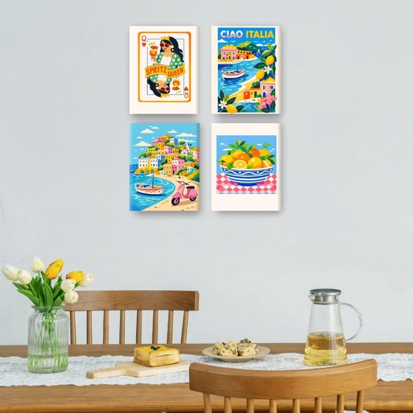 4 Mini Paintings | Ciao Italia Set