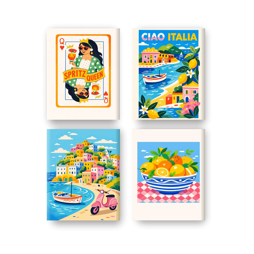 4 Mini Paintings | Ciao Italia Set