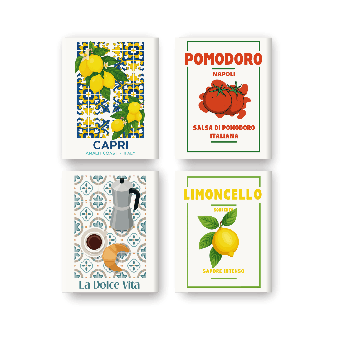 4 Mini Paintings | Italian Flavor Set