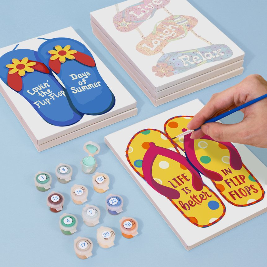 6 Mini Paintings | Flip-Flop Summer Set