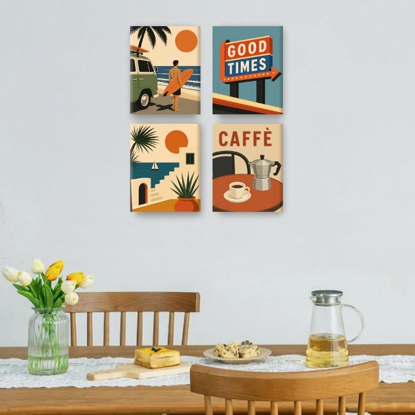 4 Mini Paintings | Road Trip Set
