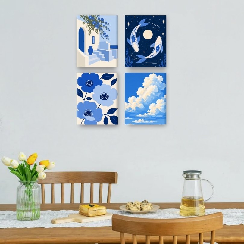 4 Mini Paintings | Dreamy Skies Set