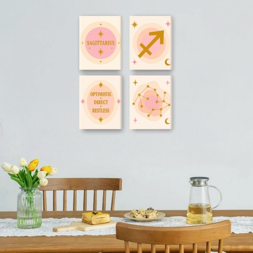 4 Mini Paintings | Sagittarius Set