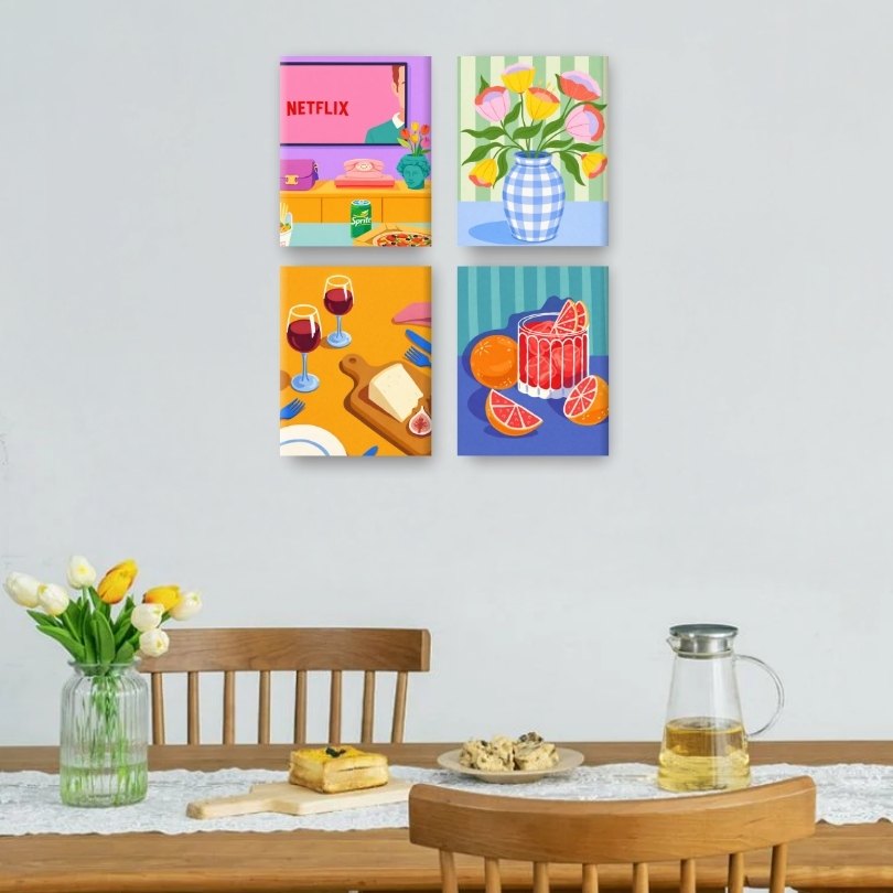 4 Mini Paintings | Cozy Moments Set