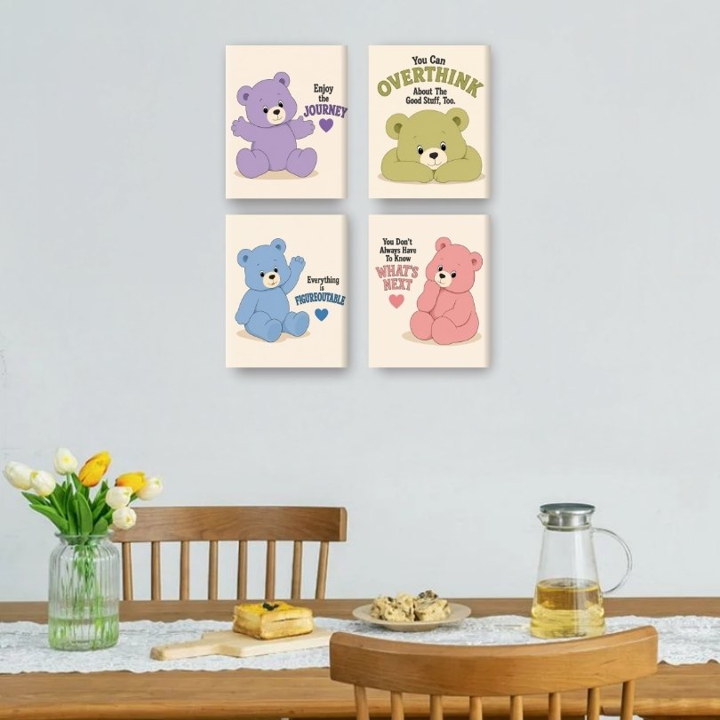 4 Mini Paintings | Bears Who Care Set