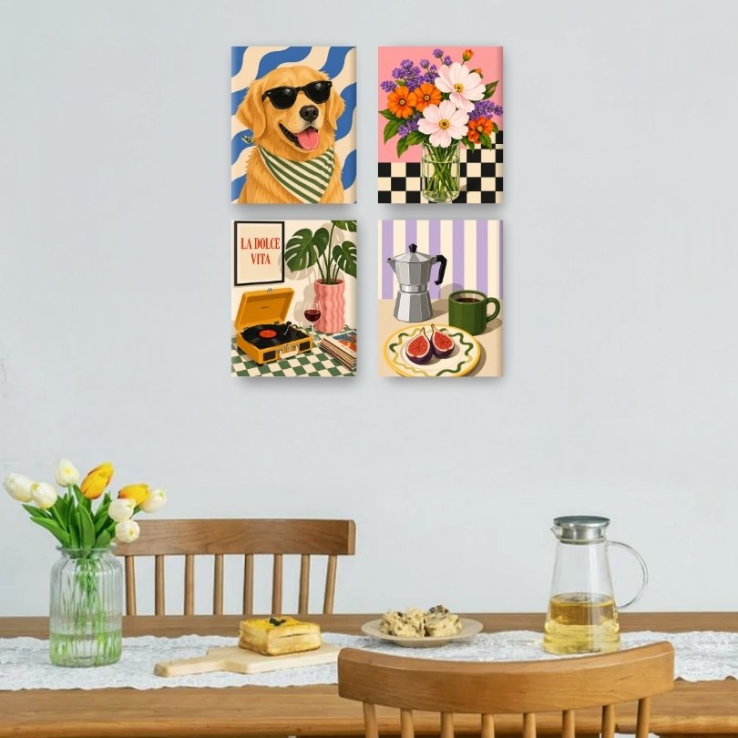 4 Mini Paintings | Good Life Set