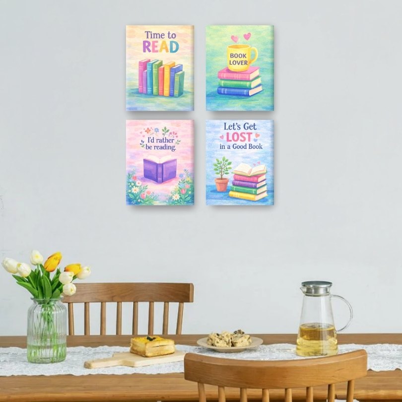 4 Mini Paintings | Colorful Books Set