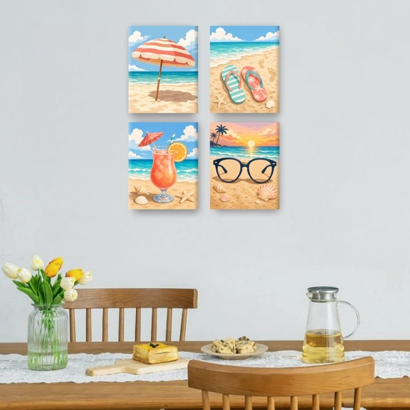 4 Mini Paintings | Beach Shades Set