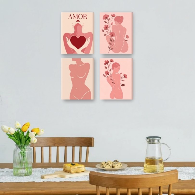4 Mini Paintings | Feminine Form Set