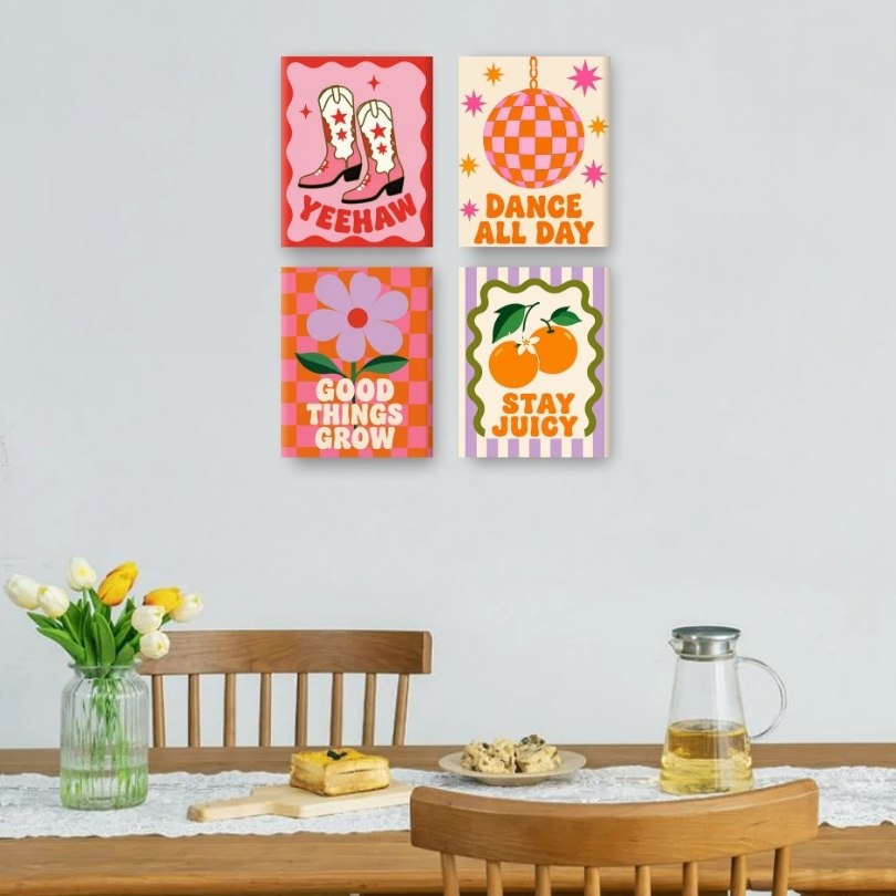4 Mini Paintings | Groovy Set