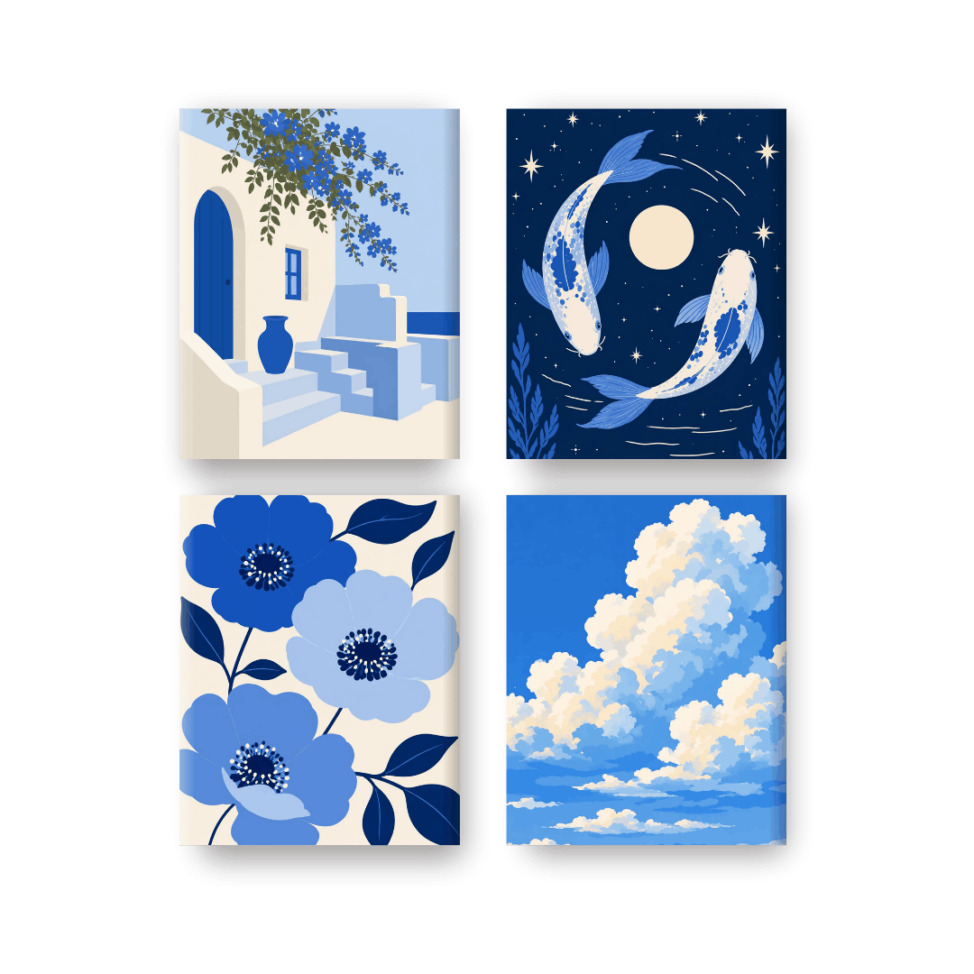 4 Mini Paintings | Dreamy Skies Set