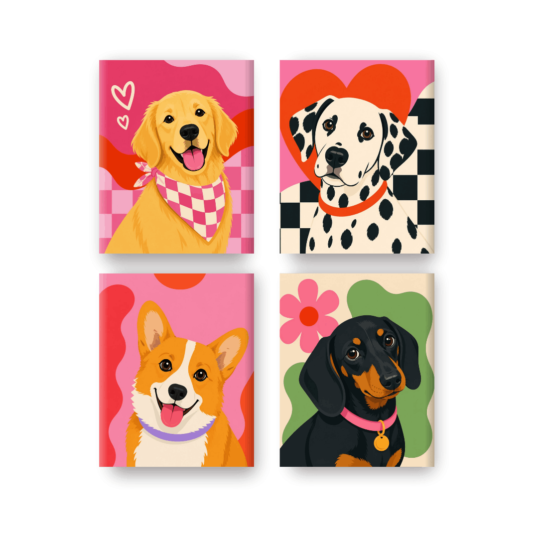 4 Mini Paintings | Dog Squad Set
