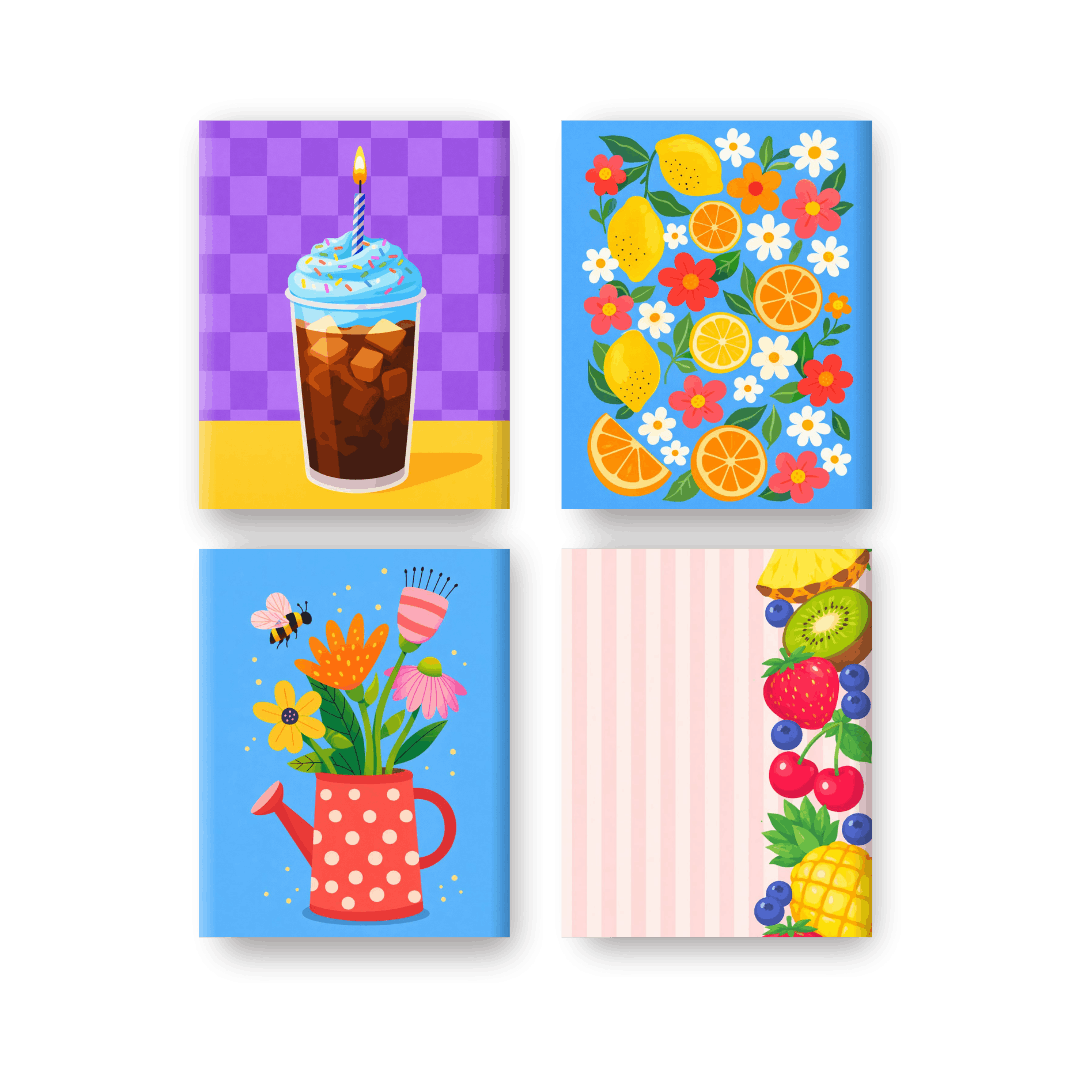 4 Mini Paintings | Fresh & Fruity Set