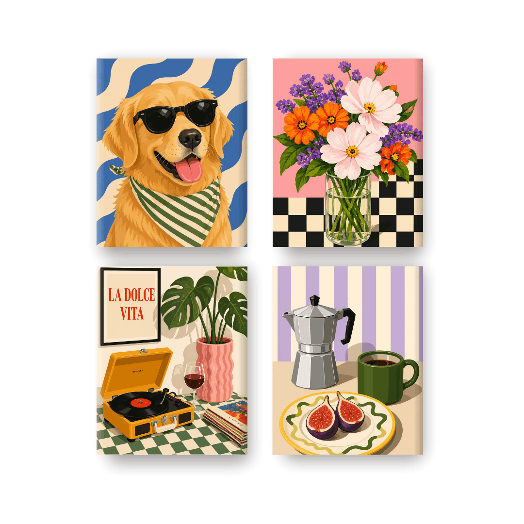 4 Mini Paintings | Good Life Set