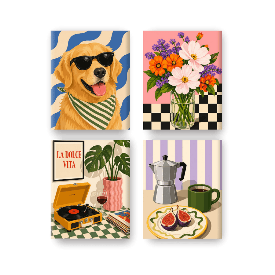 4 Mini Paintings | Good Life Set