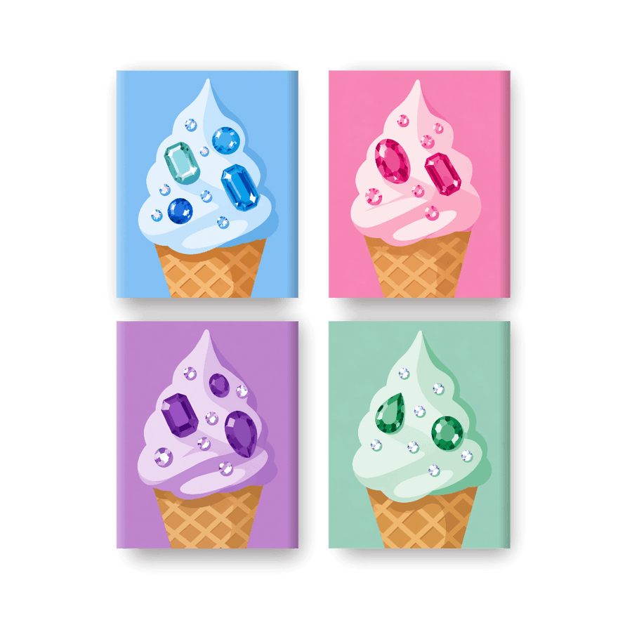 4 Mini Paintings | Jewel Ice-creams Set