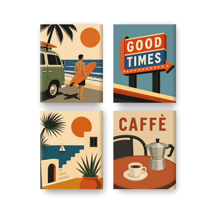 4 Mini Paintings | Road Trip Set