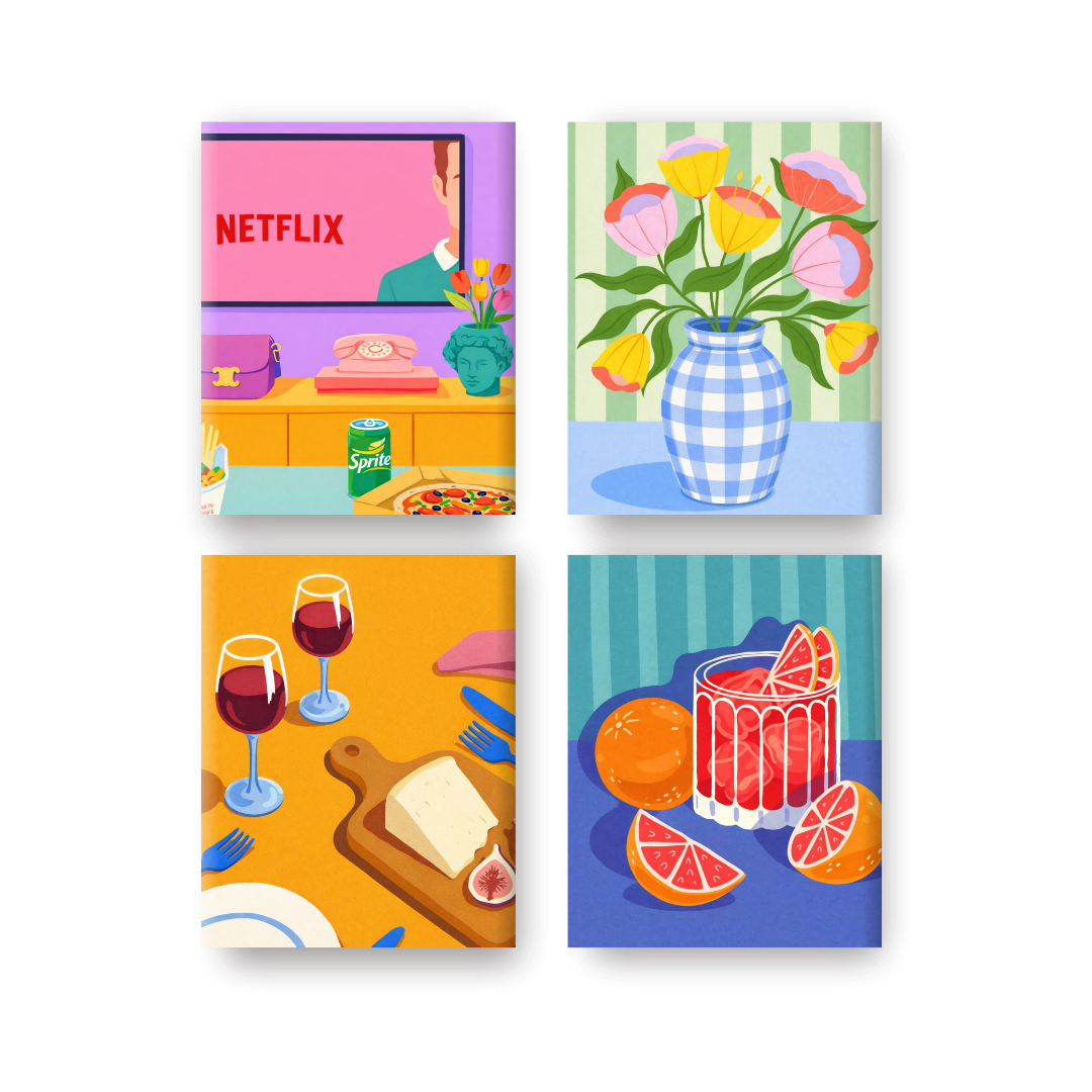 4 Mini Paintings | Cozy Moments Set
