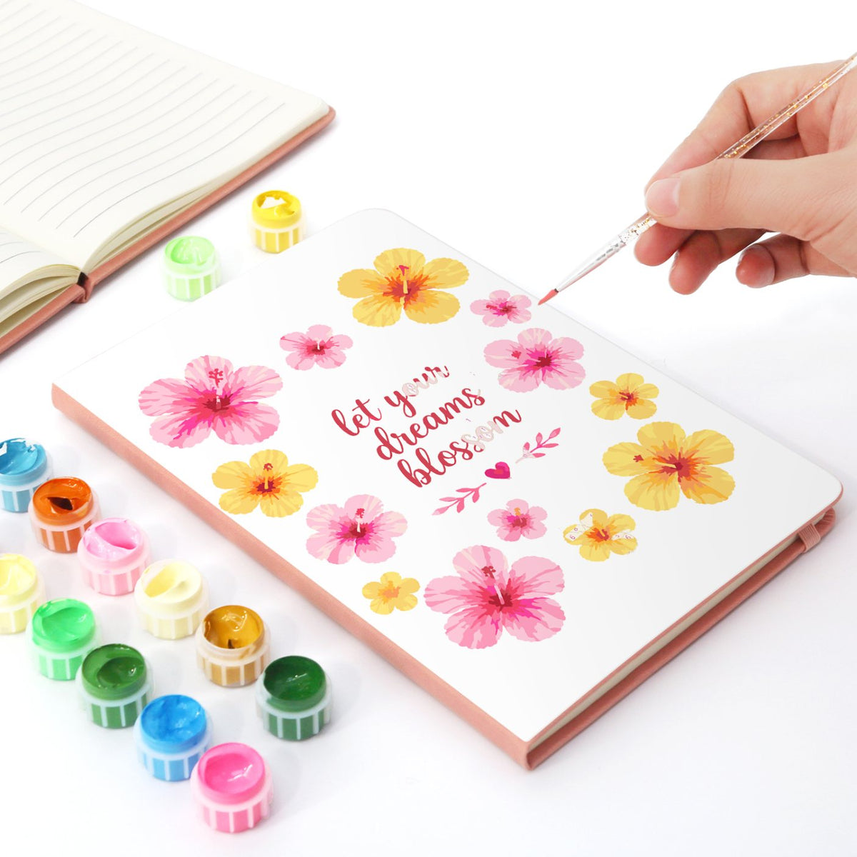 Paint by Number Notebook - Tropical Blossoms