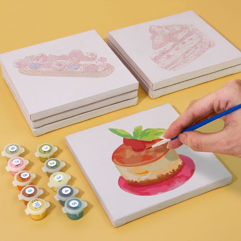 6 Mini Paintings | Pastries Set