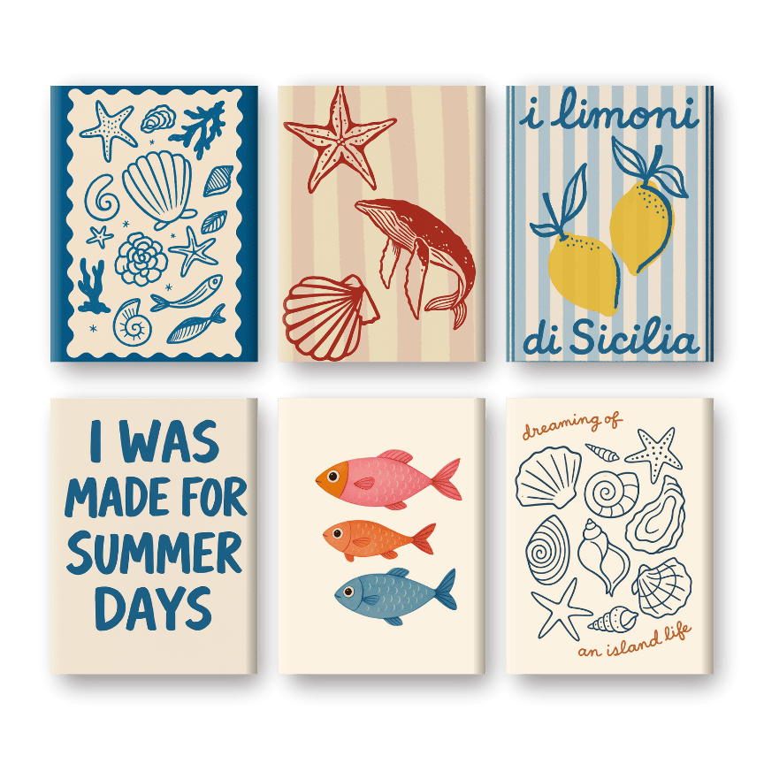 6 Mini Paintings | Beachlife Set