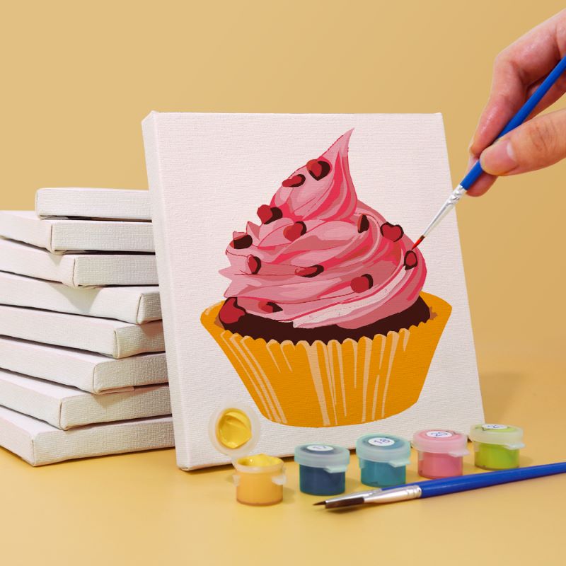 6 Mini Paintings | Pastries Set