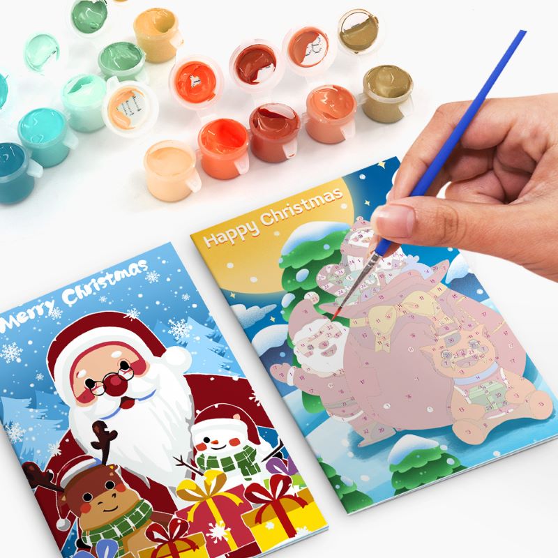 Paint by Numbers Christmas Cards - 6 Pieces