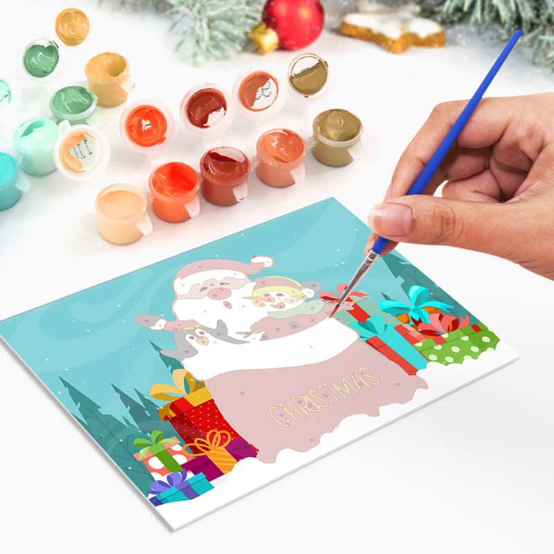 Paint by Numbers Christmas Cards - 6 Pieces