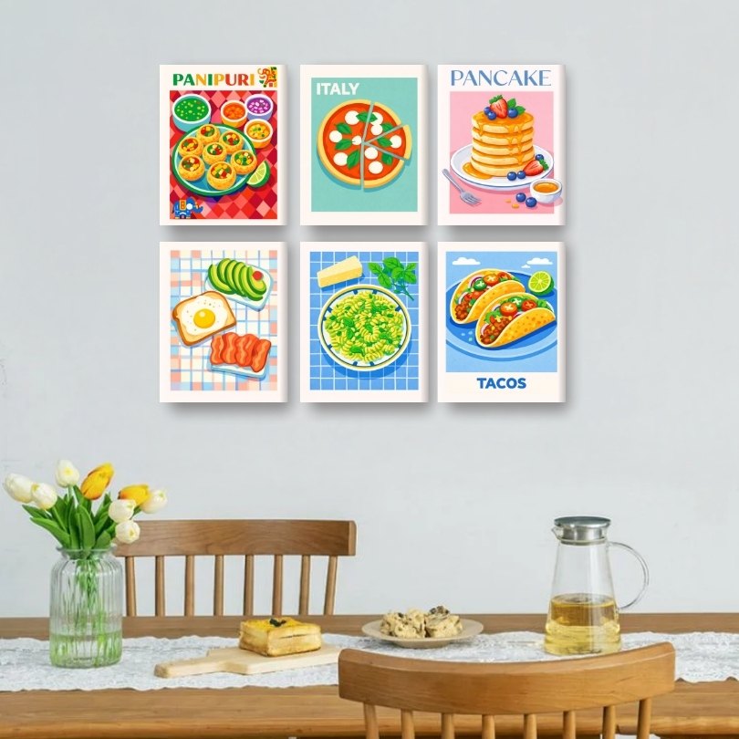 6 Mini Paintings | Favorite Food Set