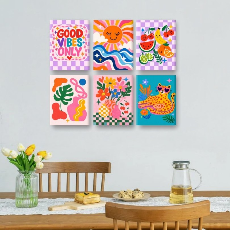 6 Mini Paintings | Good Vibes Only Set