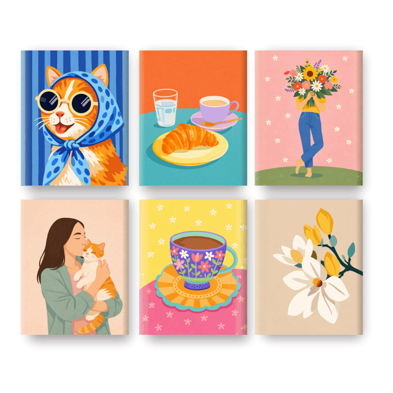 6 Mini Paintings | Charming Moments Set