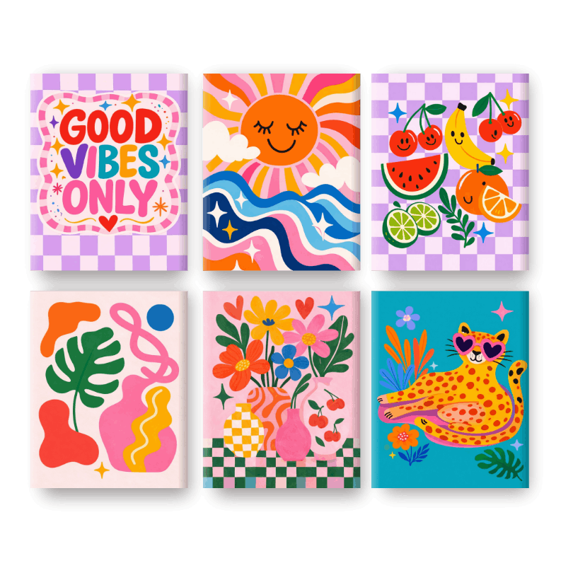 6 Mini Paintings | Good Vibes Only Set