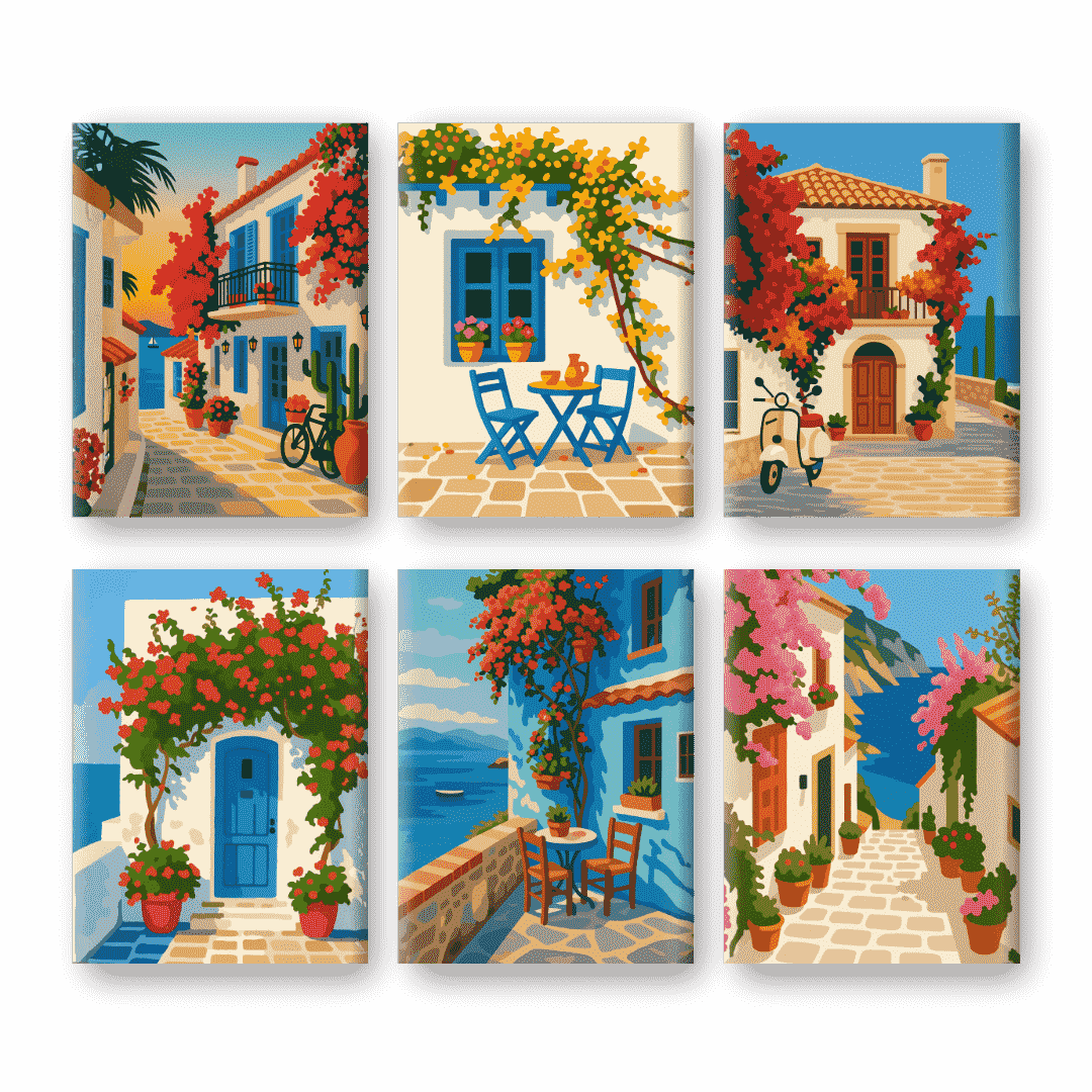 6 Mini Paintings | Mediterranean Set