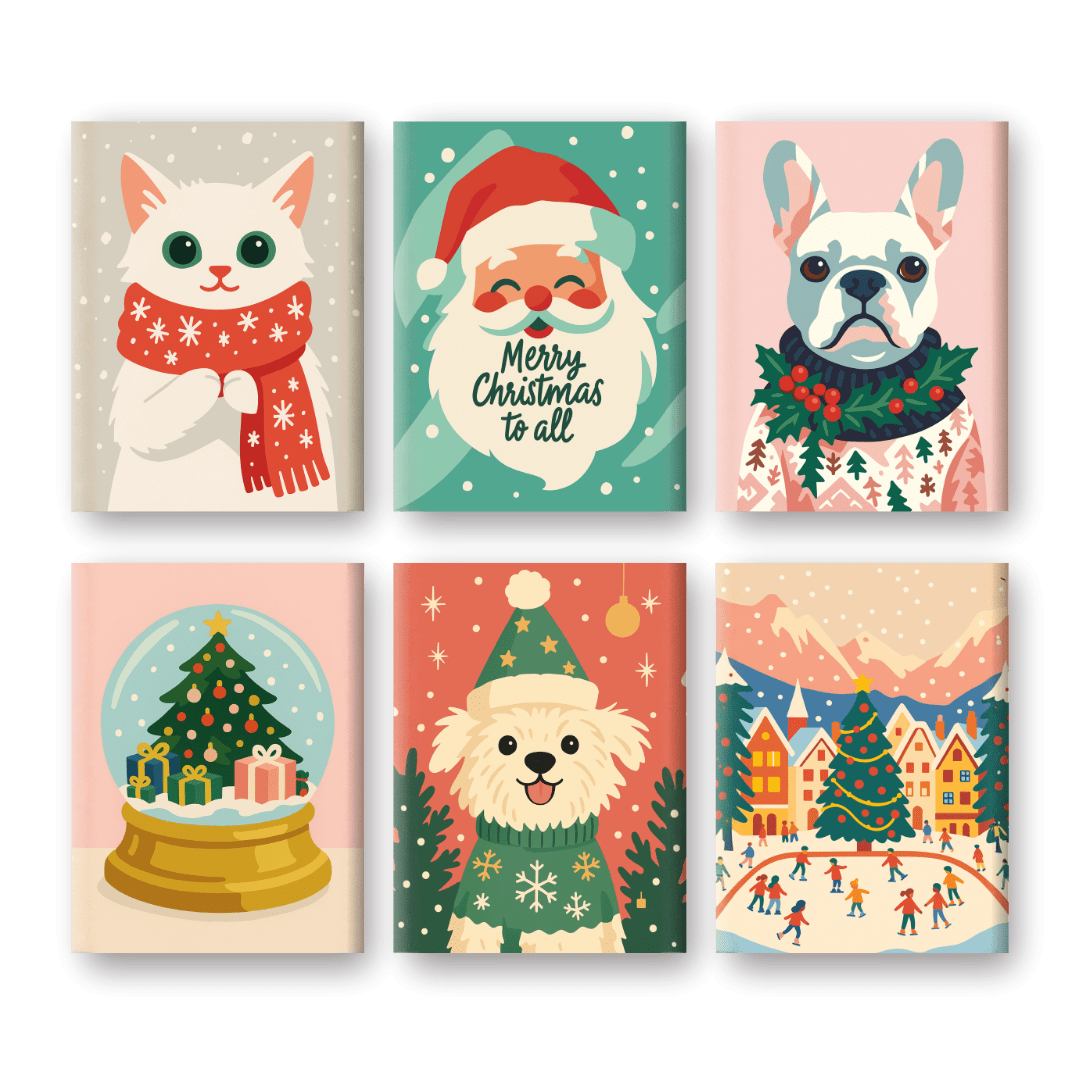 6 Mini Paintings | Cold Christmas Set