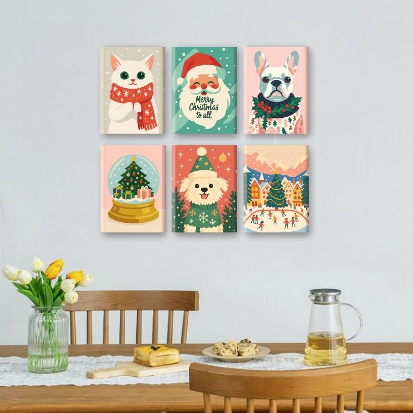 6 Mini Paintings | Cold Christmas Set