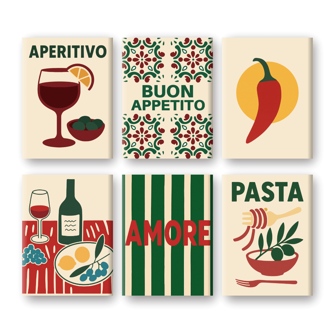 6 Mini Paintings | Buon Appetito Set