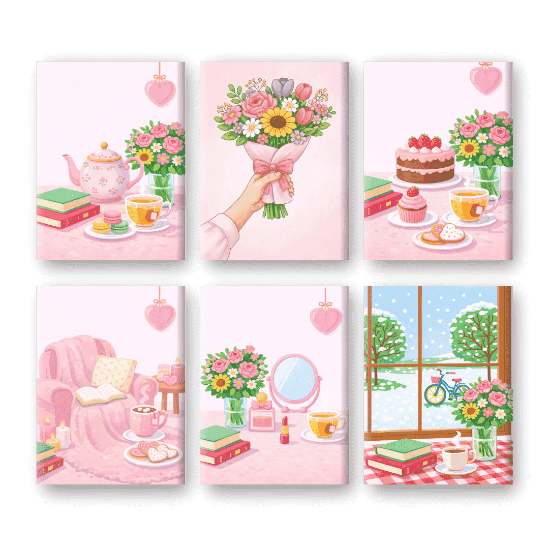 6 Mini Paintings | Calm Moments Set