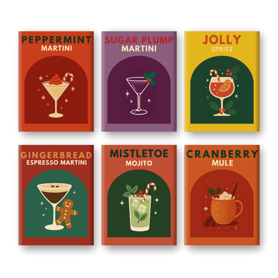 6 Mini Paintings | Christmas Cocktails Set