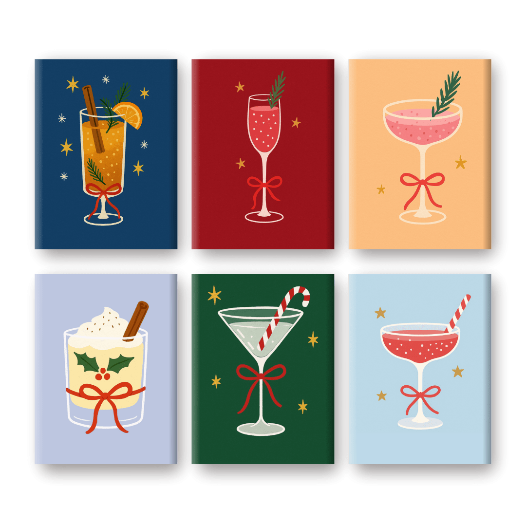6 Mini Paintings | Classic Christmas Cocktails Set