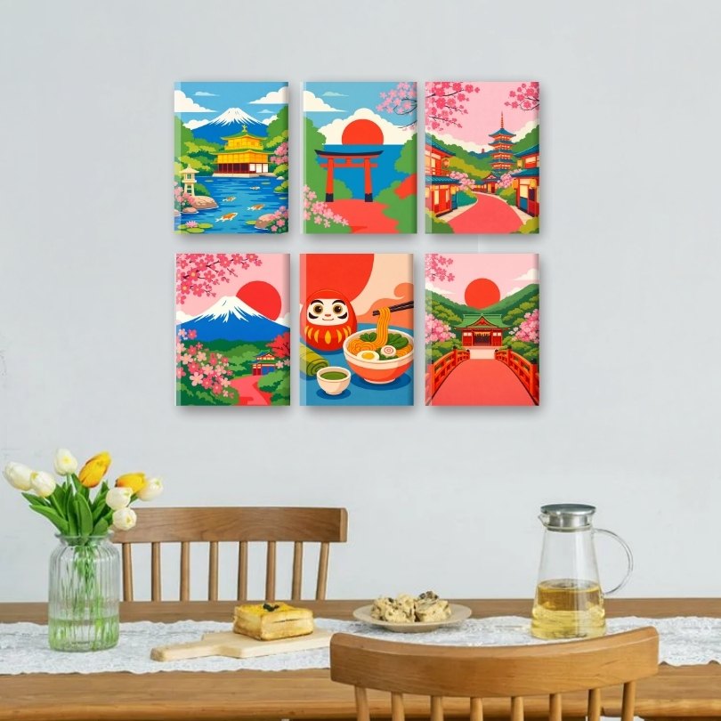 6 Mini Paintings | Classic Japan Set